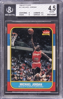 1986-87 Fleer #57 Michael Jordan Rookie Card - BGS VG-EX+ 4.5